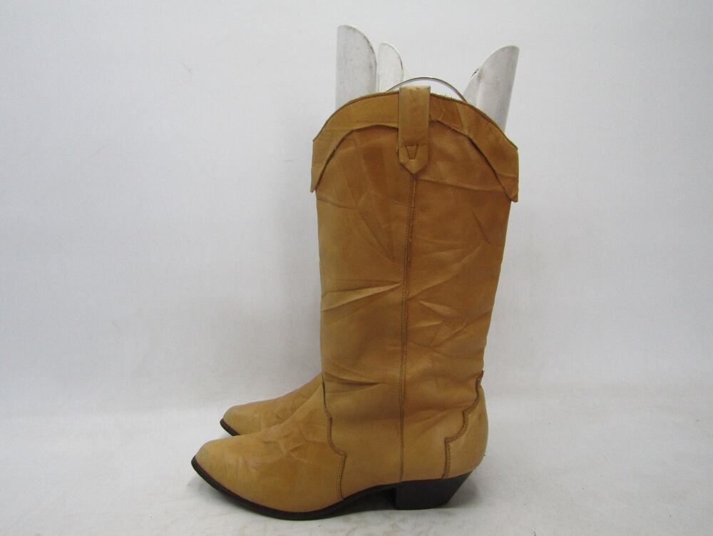 Dingo Womens Size 8.5 M Light Brown Leather Slouch Cowboy Western Boots